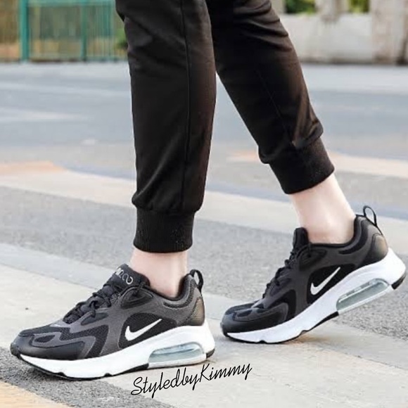 NIKE AIR MAX 200 Sneakers Shoes New Black White - Picture 2 of 7